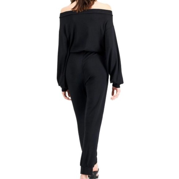 Off-The-Shoulder Blouson Jumpsuit - Picture 4 of 4